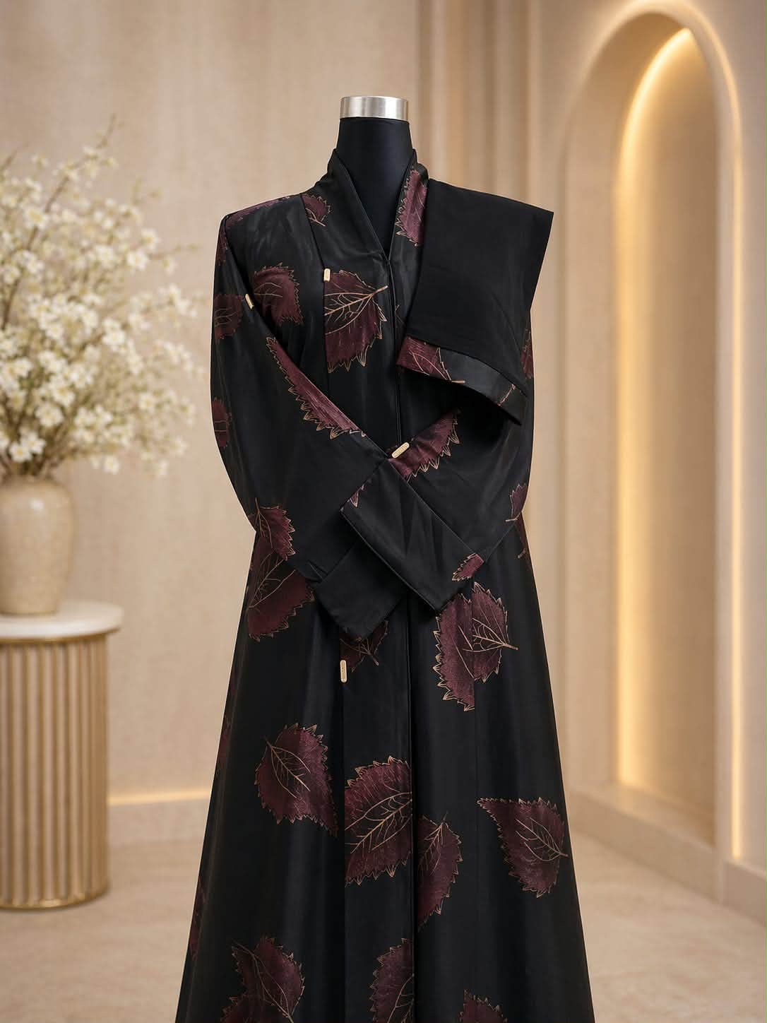 Autumn Leaf Noir Abaya