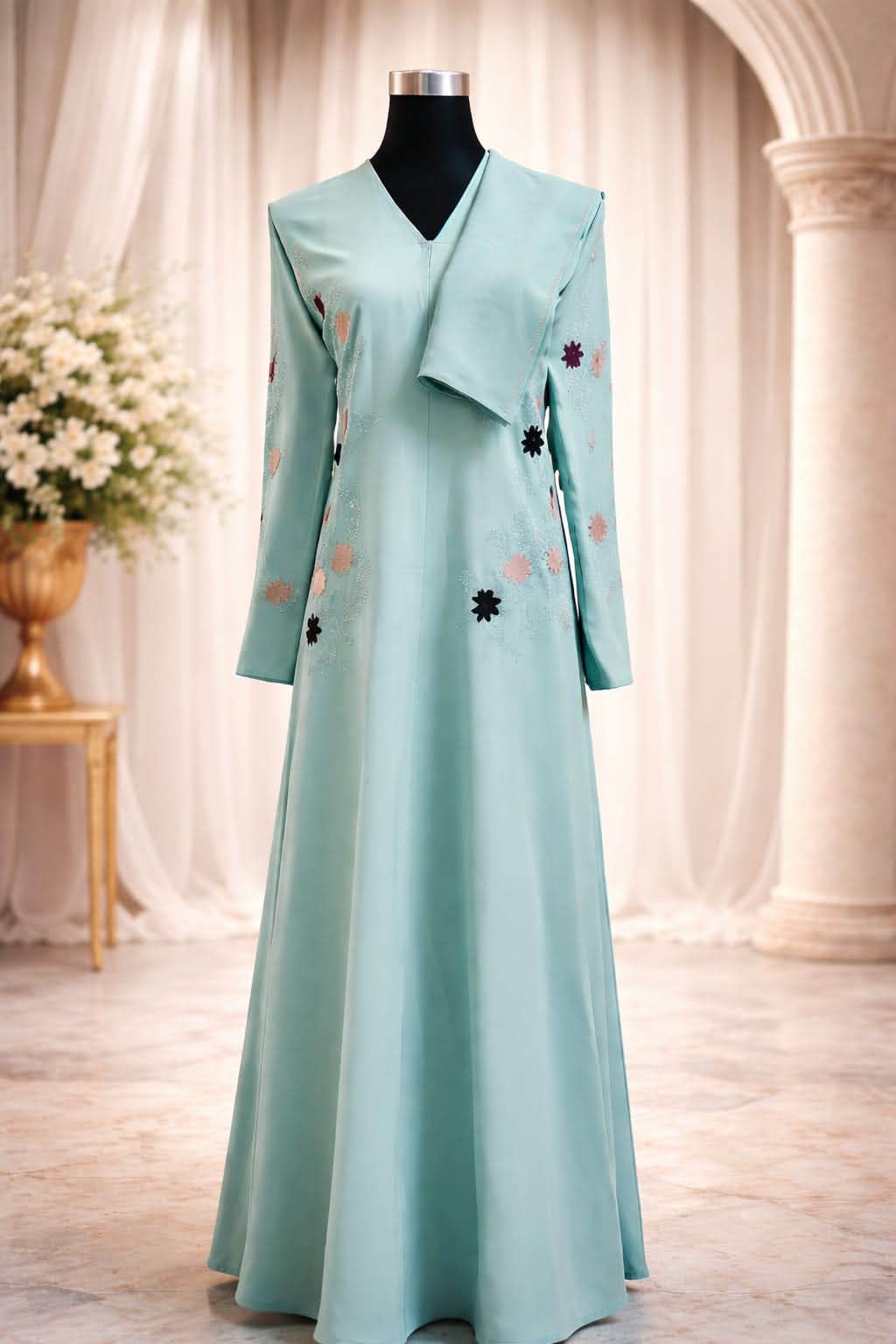 Mint Blossom Abaya
