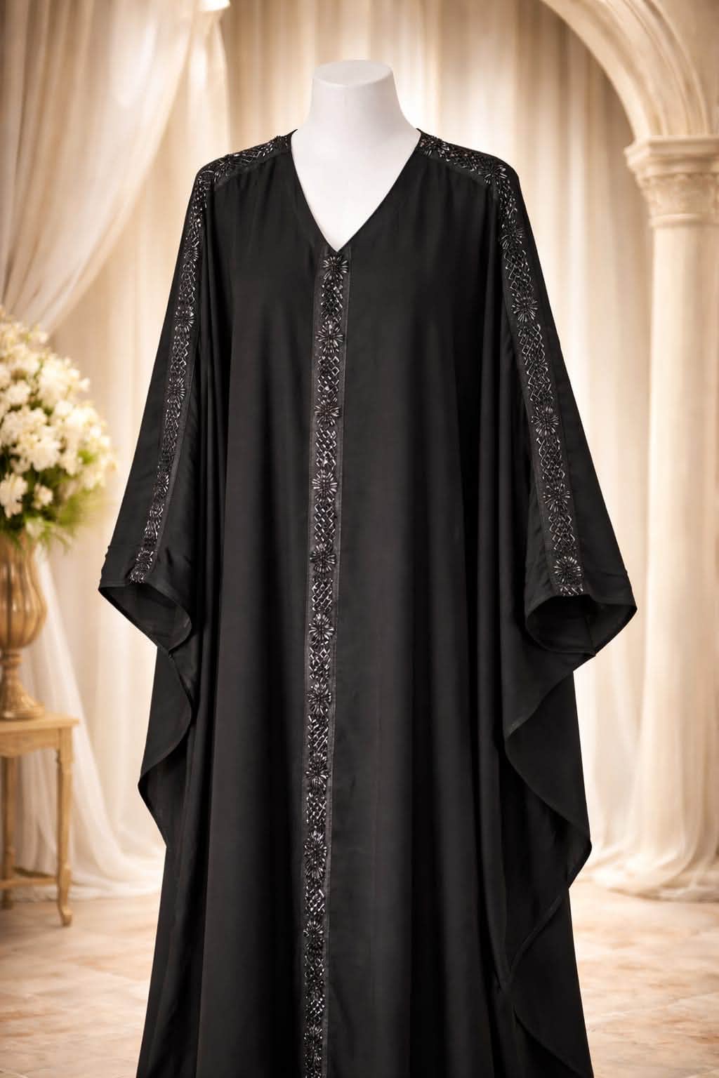 Noir Lattice Kaftan